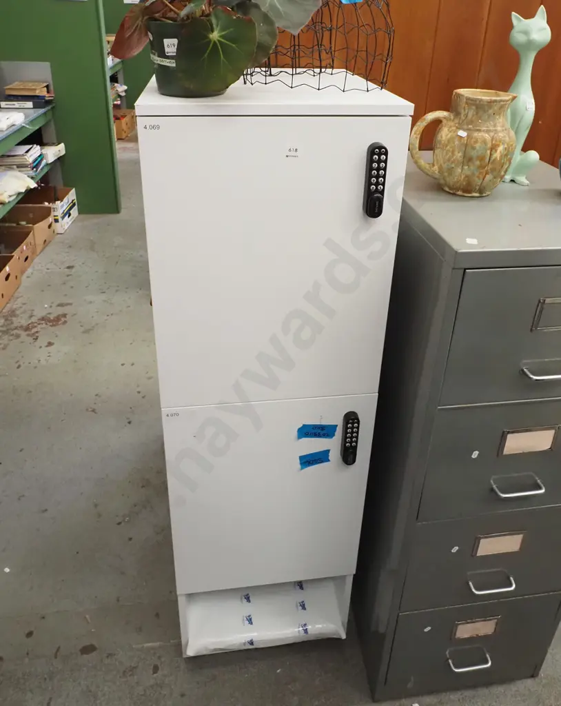 mdf melteca bank of 2 lockers with digital locks H1525 W450 D500 Image 1++