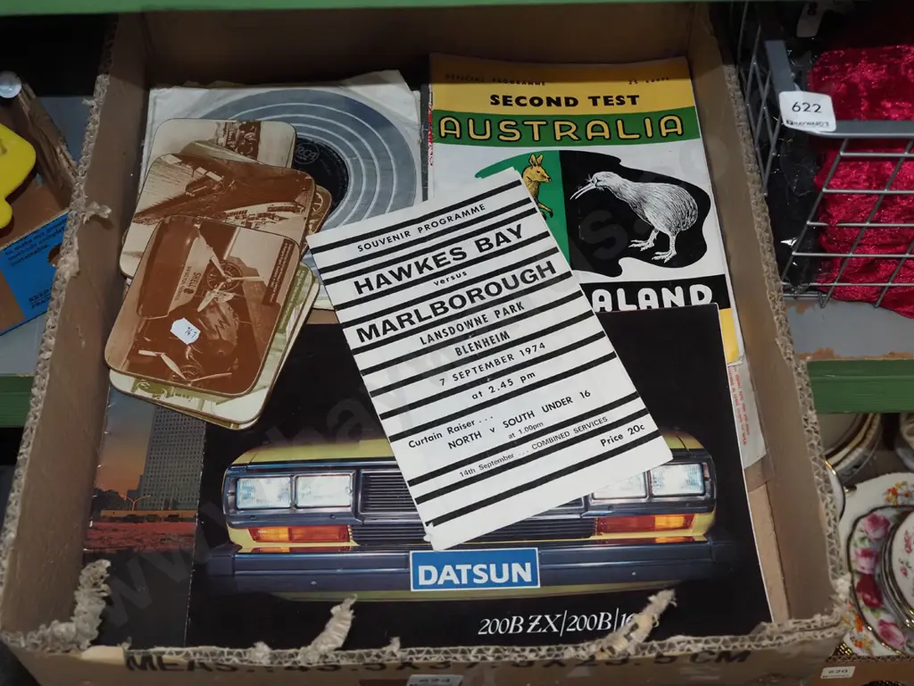 1980s car brochures, rugby programmes, 45s, coasters Image 1++