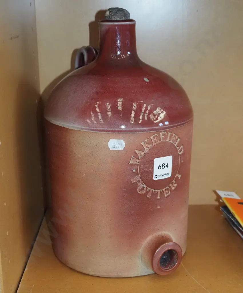 Wakefield Pottery storage crock  - missing spiggot H300 Image 1++