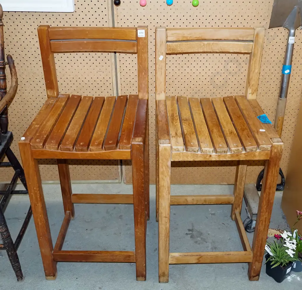 2x solid rimu stools Image 1++