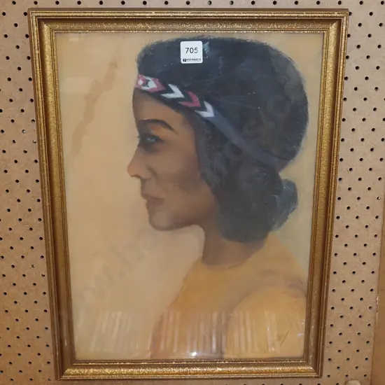 framed pastel - woman