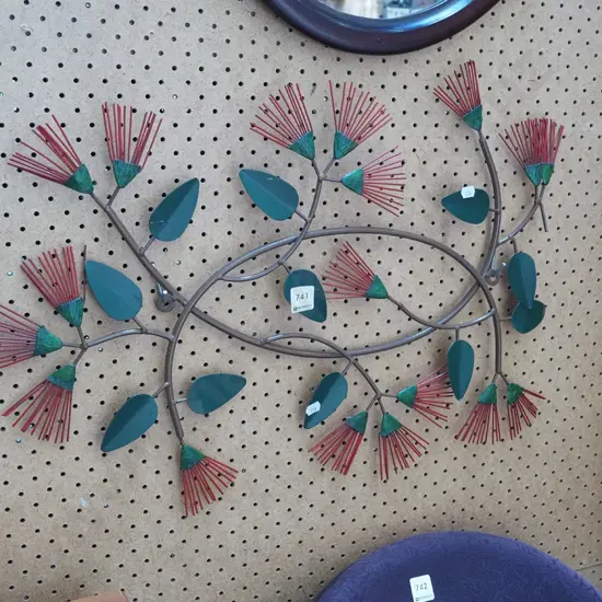 metal pohutukawa wall art