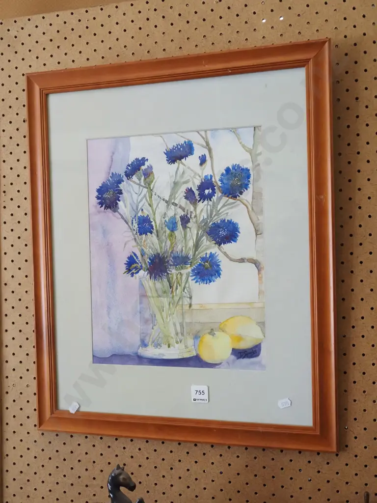 framed watercolour - flowers and lemons Image 1++
