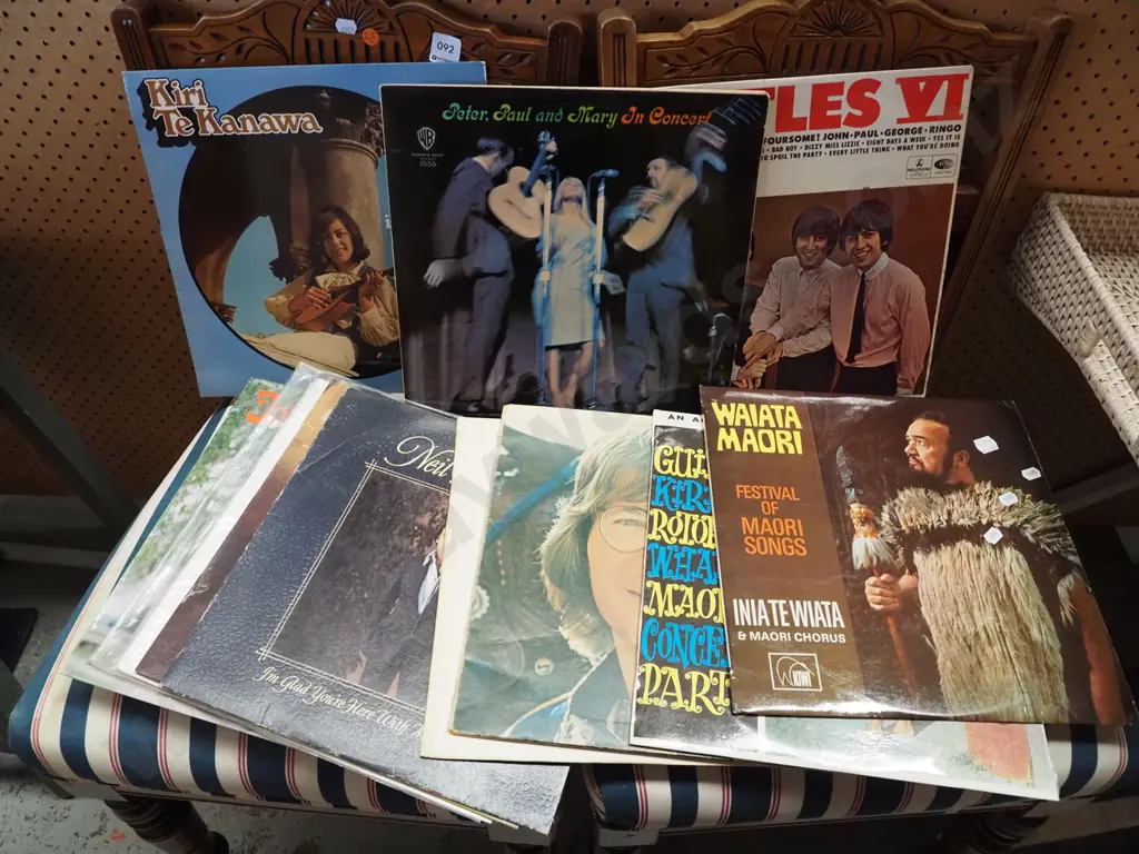 stack of Maori and other LPs Image 1++