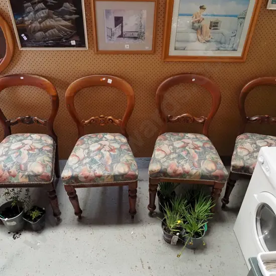 4x mahogany turned leg dining chairs