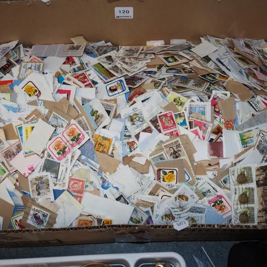 box of various stamps