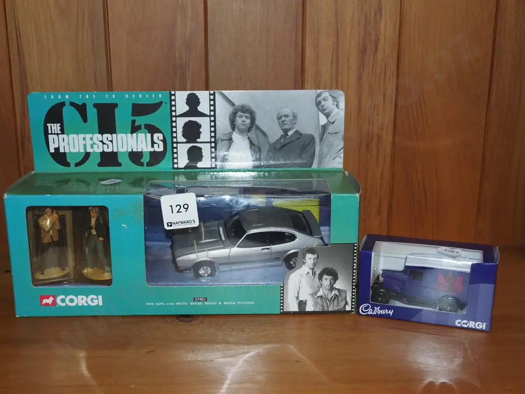 Professionals boxed diecast car and figurines, Corgi Cadbury van Image 1++