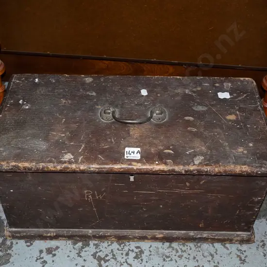 vintage small tool or storage chest - damage and wear