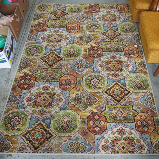 multi coloured and edged carpet square L2100 W1380