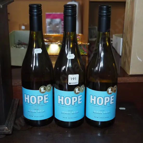 3x bottles of Hope Waiarapa Valley pinot gris 2020