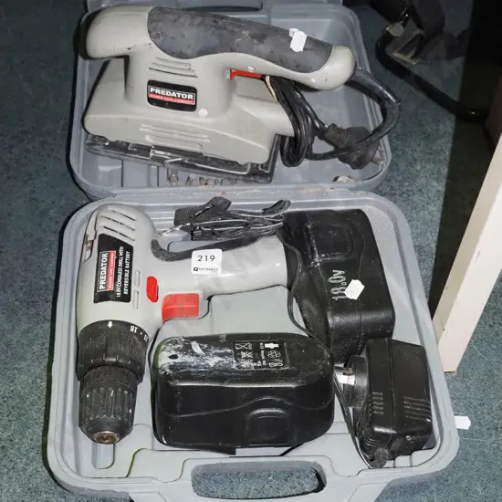 Predator 18V battery drill, Predator oscillating sander