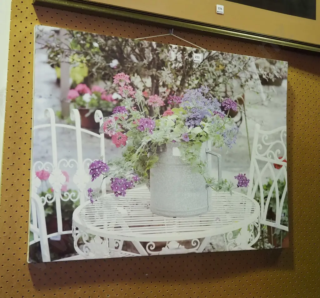 print on canvas - flowers and outdoor table Image 1++