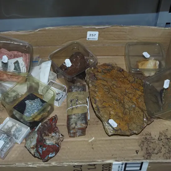 box of polished stones and gemstones