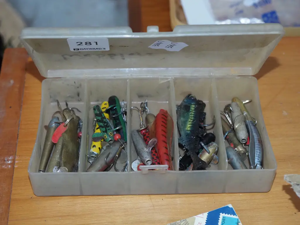 plastic organiser and fishing lures Image 1++