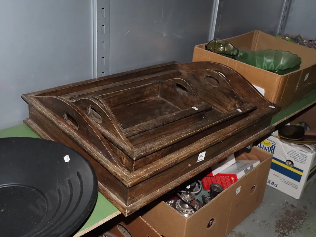 3x graduated wooden trays Image 1++