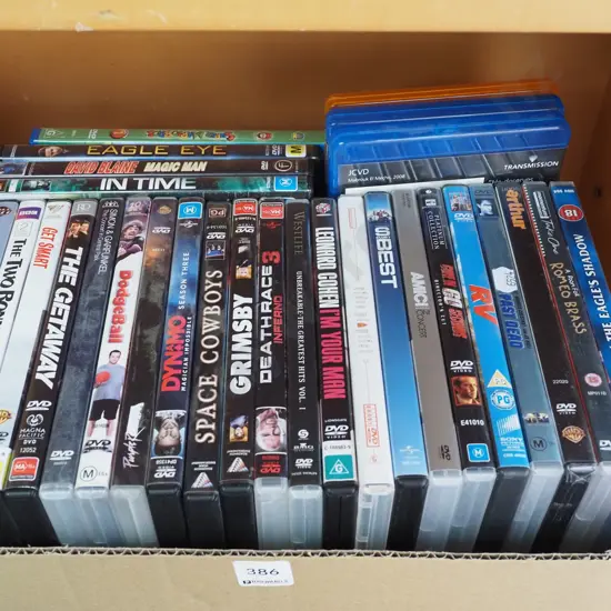 box of DVDs