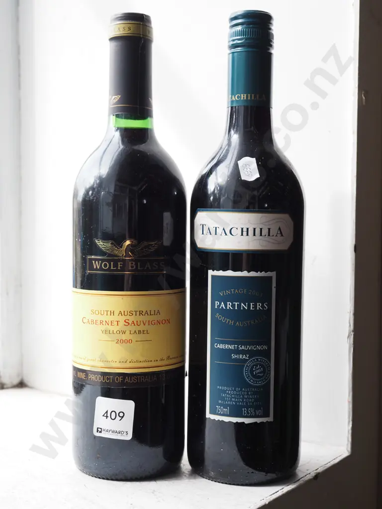 2x bottles of wine; Wolf Blass cabernet savignon 2007, Tatachilla cabernet savignon sirah 2003 Image 1++