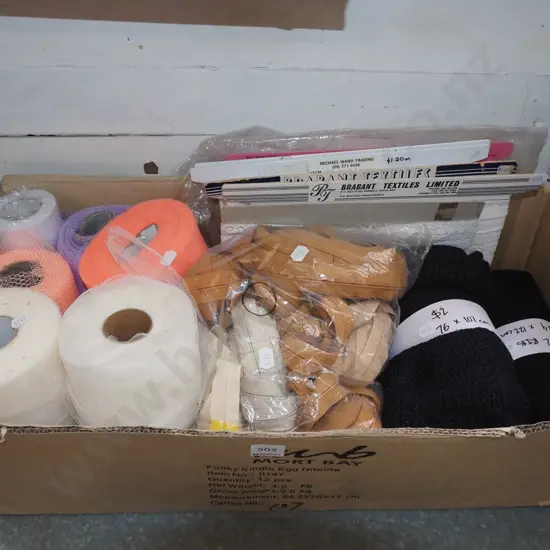 box; tulle, zips, braiding etc