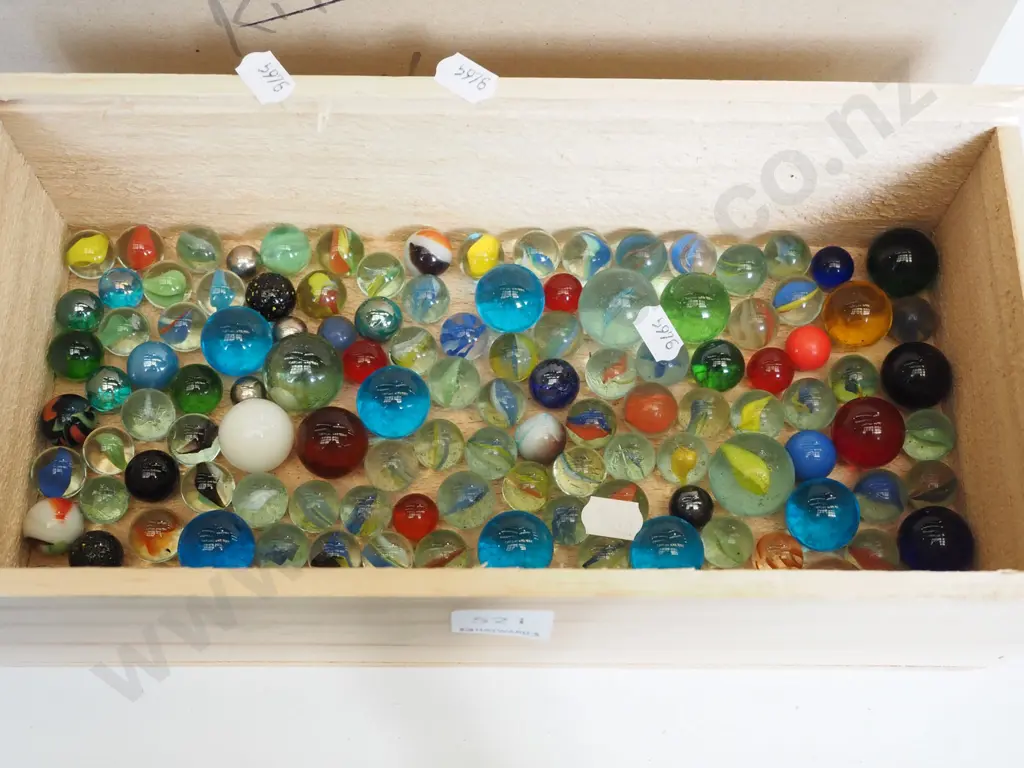 wooden box and marbles Image 1++
