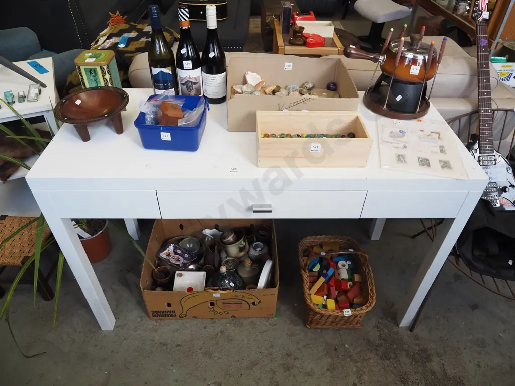 mdf melteca single drawer hall table - some marks and scuffing H790 W1200 D500 Image 1++