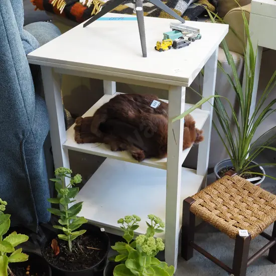 mdf painted 3 tier end table - scuffs H710 W455 D455