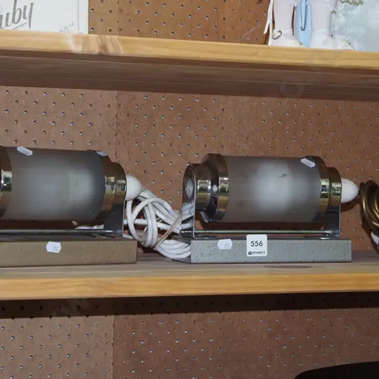 pair of matching deco headboard lights