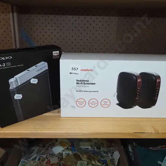 boxed; wifi extender double pack, portable headphones amplifier