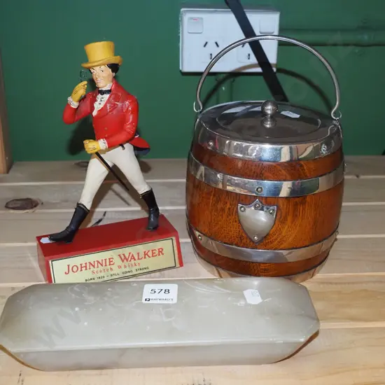 Johnny Walker advertising figurine - faults, alabaster trinket box etc