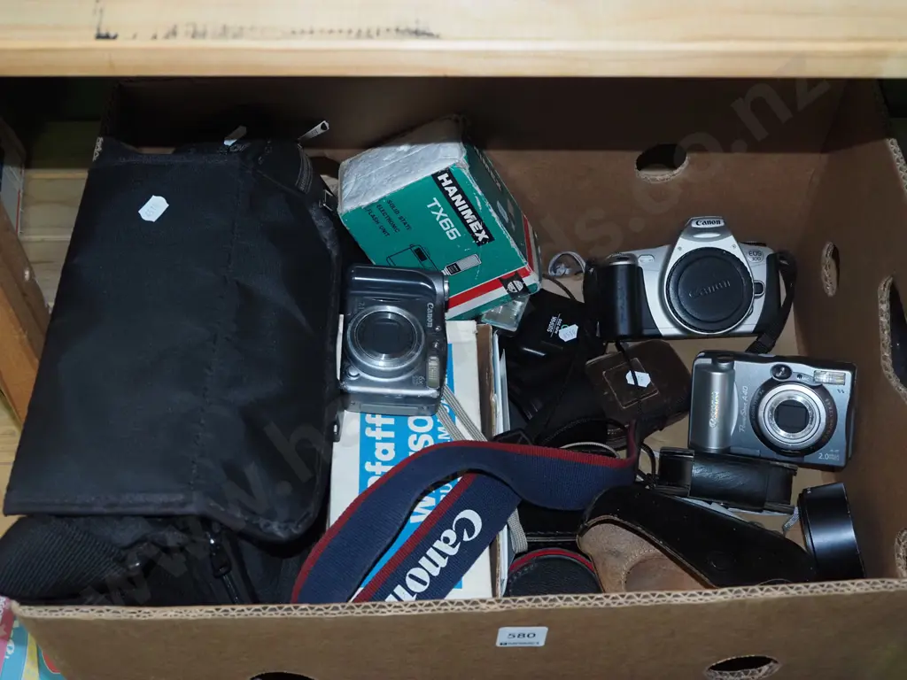 box; camera allsorts, cameras, cases, lenses, flash etc Image 1++