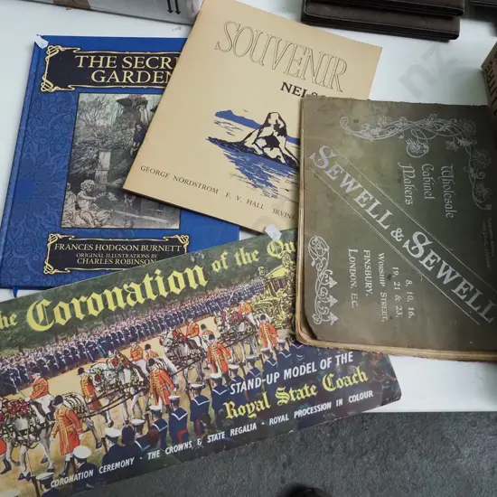 Nelson souvenir book, coronation pop up book etc