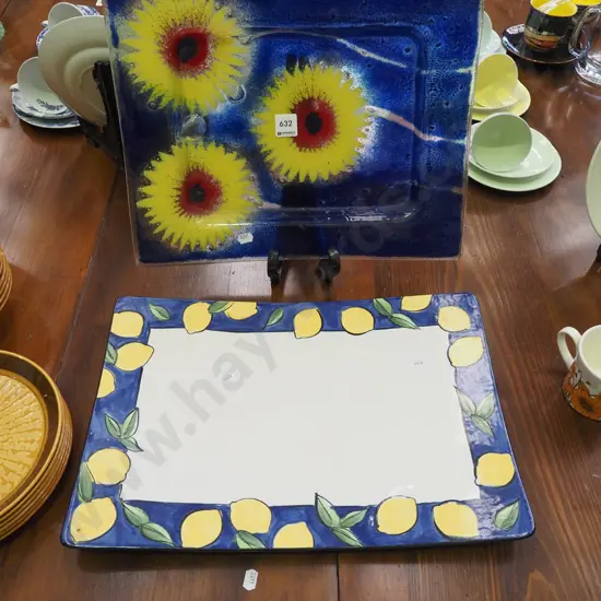 art glass platter, Temuka platter
