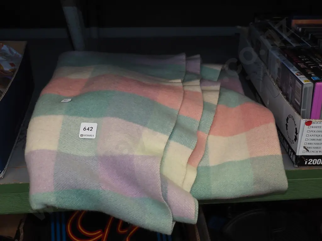 checked woollen blanket Image 1++
