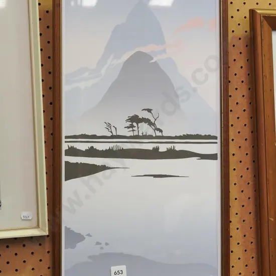 framed Malcolm Warr print - Mitre Peak