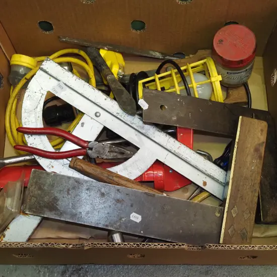 box; trouble light, builder's square, gib square etc