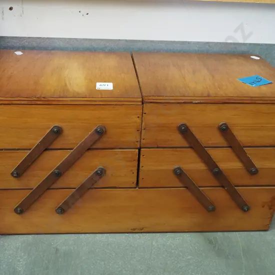 wooden sewing concertina