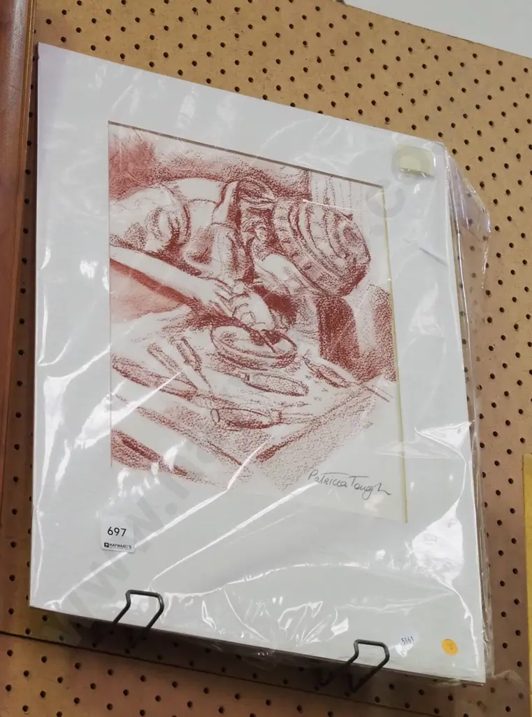 unframed Patricia Tough pastel - wood worker Image 1++