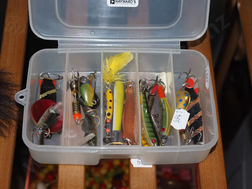 small plastic organiser, fishing lures Image 1++