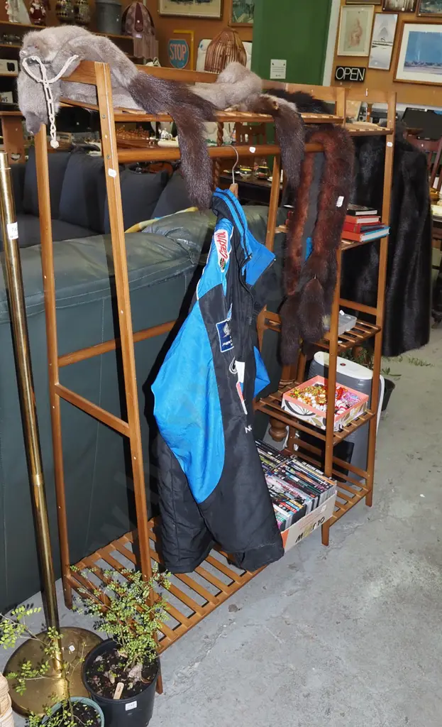 bamboo freestanding clothing rack H1420 W1000 D400 Image 1++