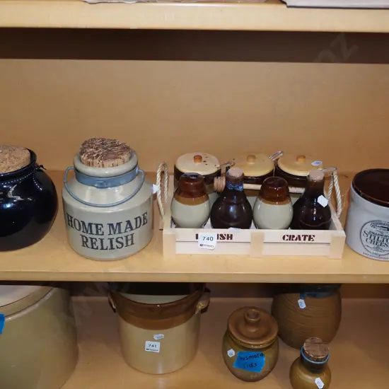 shelf; condiment sets, storage canisters