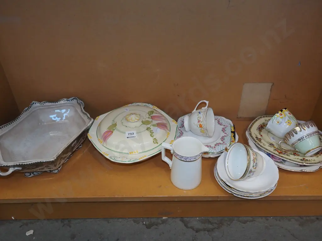 shelf; lidded veges, cups, jug etc Image 1++