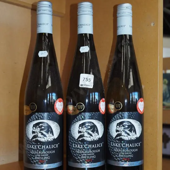 3x bottles of Lake Chalice The Falcon reisling 2015