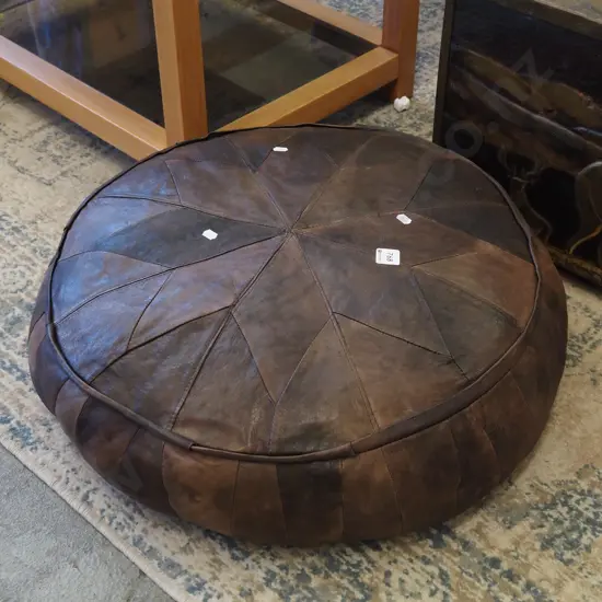 leather pouffe