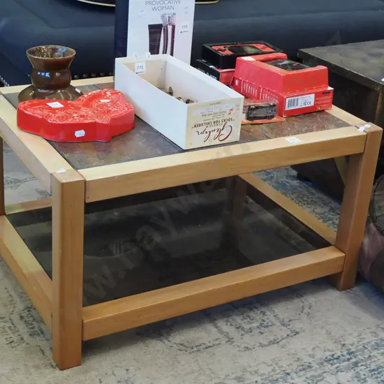rimu and slate top coffee table