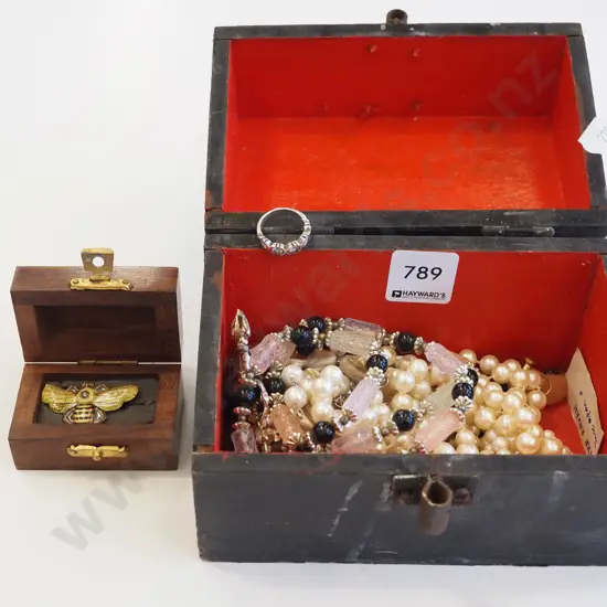 small jewellery box and costume jewellery