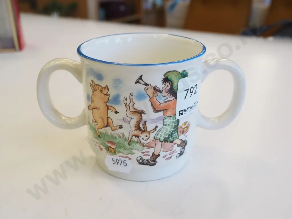 Crown Lynn nursery rhymes double handled cup Image 1++