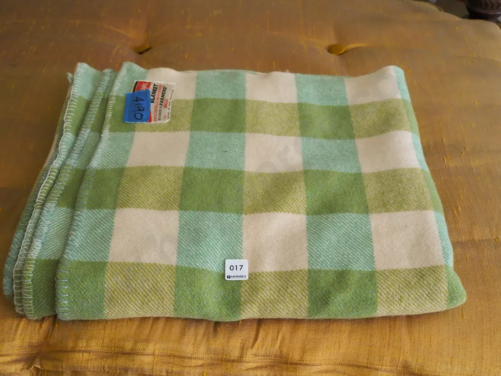 green checked woollen blanket Image 1++