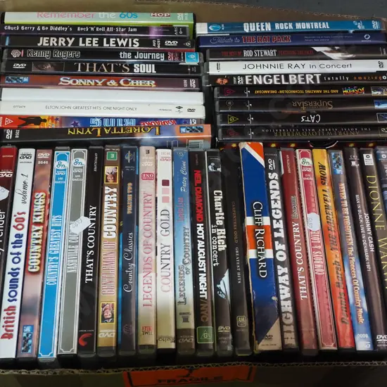 box of DVDs