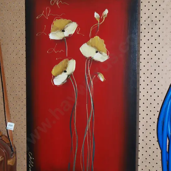  oil on board - poppies