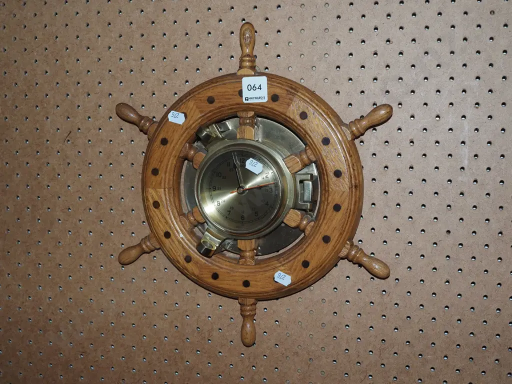 oak wall mounted ship's barometer Image 1++