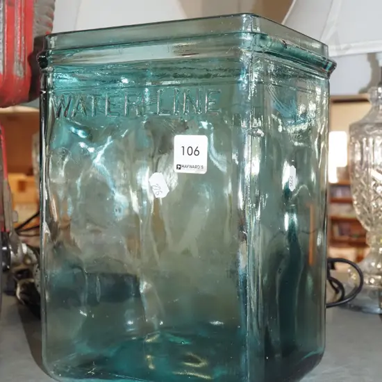 vintage glass battery jar H270